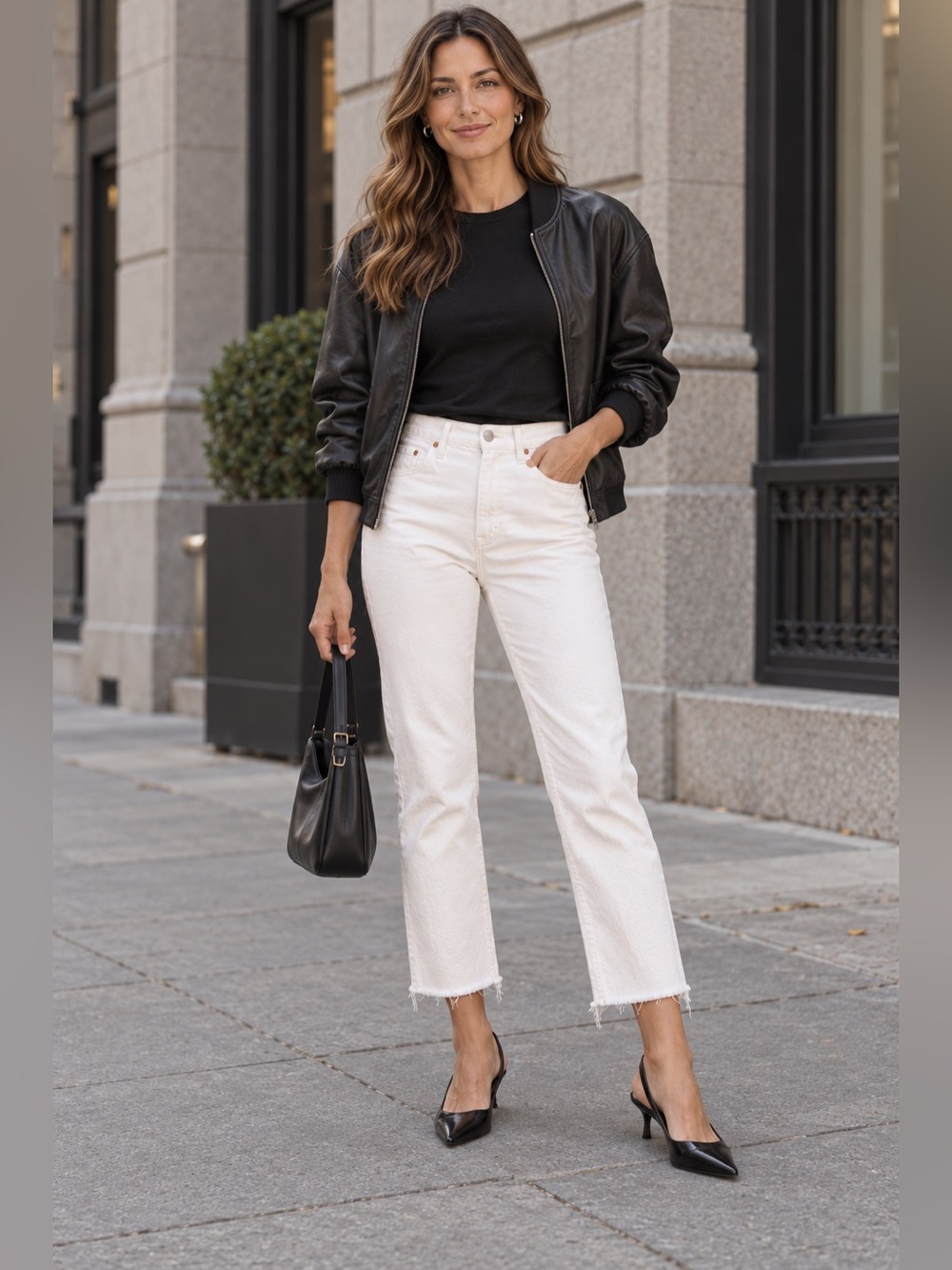 Zara Women’s Size 4 White Cropped Jeans Raw Frayed Hem Denim